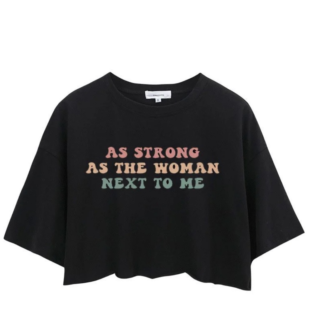 Iron Panda Cropped Black Graphic Gym Tee